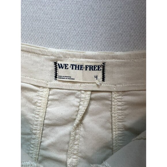 We The Free Women's A-Line Slim Micro Mini Skirt Front Full Zip Size 4 Ivory - Picture 3 of 12